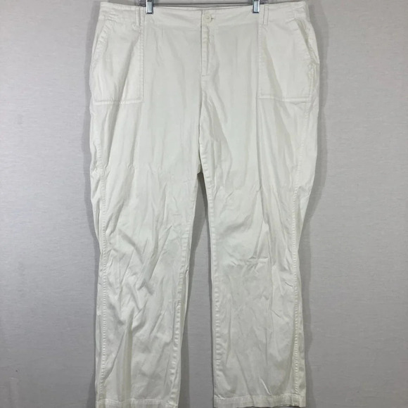 J.Jill White Straight Leg Business/Office High Rise Pants size 22 - Picture 1 of 13